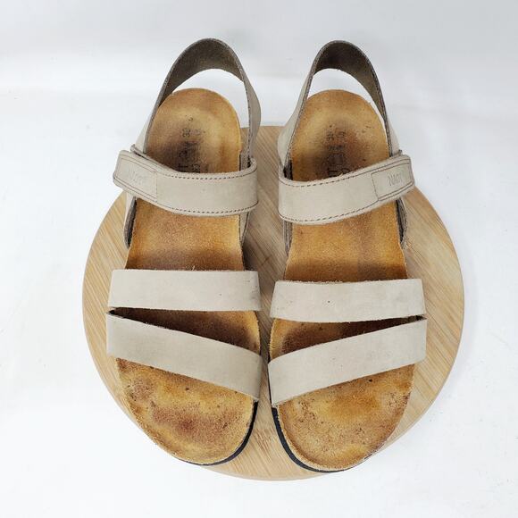 Naot Sandals Womens 39 Kayla Brown Leather Strappy Low Wedge Comfort Shoes - Picture 4 of 14